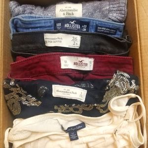 Lot of Abercrombie & Fitch, Hollister, American Eagle Clothes x-small & small